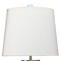 21 Inch Ceramic Table Lamp with Handles, White and Blue - BM272365