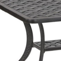 42 Inch Cast Metal Outdoor Patio Coffee Table, Dark Bronze - BM272415
