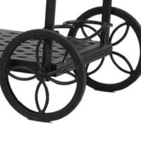 20 Inch 2 Tier Metal Outdoor Patio Tea and Bar Cart, Bronze - BM272416