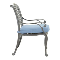 27 Inch Zoe Arm Chair with Removable Cushion, Gray and Blue - BM272442