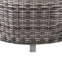 36 Inch Anders Round Outdoor Woven Wicker Coffee Table with Storage, Gray - BM272450