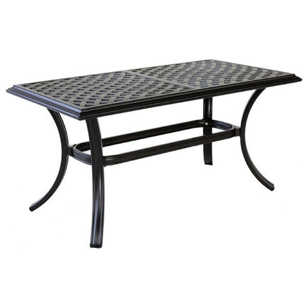 43 Inch Wynn Outdoor Metal Coffee Table, Pattern Top, Black - BM272517