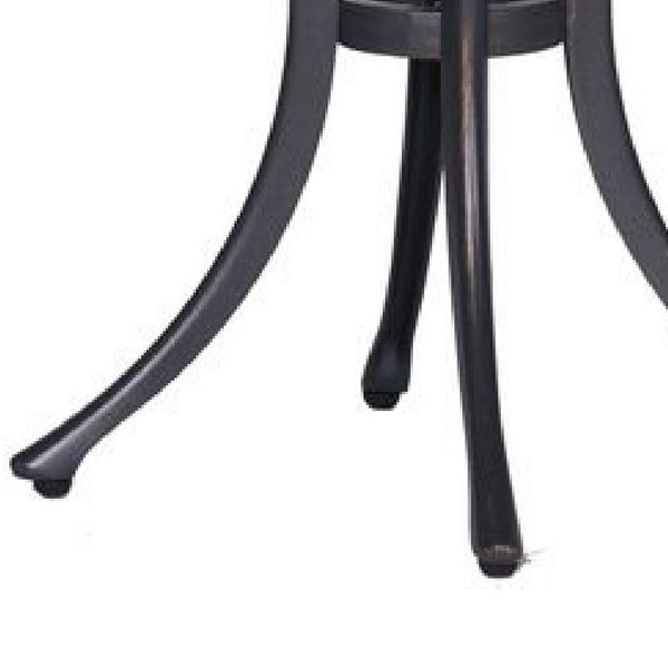 21 Inch Arbor Metal End Table with Curved Legs, Gunmetal Gray - BM272969