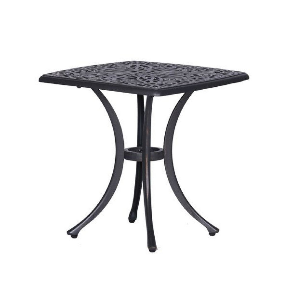 21 Inch Arbor Metal End Table with Curved Legs, Gunmetal Gray - BM272969