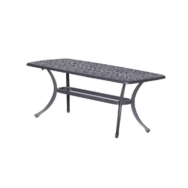 42 Inch Arbor Rectangular Outdoor Metal Coffee Table, Gunmetal Gray - BM272970