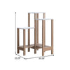 37 Inch 3 Tier Plant Stand with Sleek Bottom Shelf, White and Brown - BM273005