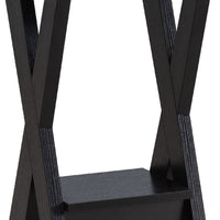 24 Inch Plant Stand with X Shaped Legs and Open Shelf, Small, Dark Brown - BM273010