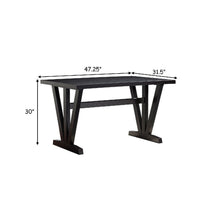 47 Inch Ethan Collection Wood Dining Table, V Shaped Legs, Trestle, Dark Brown - BM273022