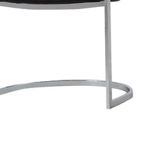 Ava Modern Dining Chair, Metal Cantilever Base, Black Faux Leather, Chrome - BM273071