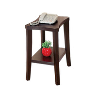 24 Inch Wood and Melamine Chairside Table, Curved Top, 1 Shelf,Cocoa Brown - BM273099