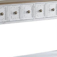 48 Inch 2 Drawer Console Table, Turned Legs, Distressed White - BM273237