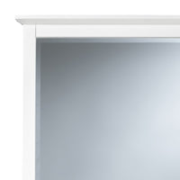 Neo Solid Mahogany Wood Dresser Mirror, Beveled Trim Top, White - BM273424
