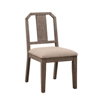 Yu 36 Inch Acacia Wood Dining Chair, Slat Back, Set of 2, Weathered Brown - BM273659