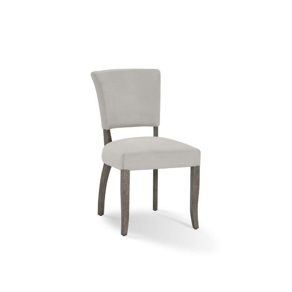 20 Inch Upholstered Solid Timber Flared Dining Chair, Set of 2, Light Gray - BM273918