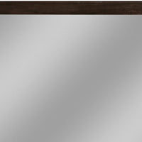 Steve 51 Inch Modern Rectangular Wall Mirror, Glossy Pine Wood Frame, Brown - BM274075