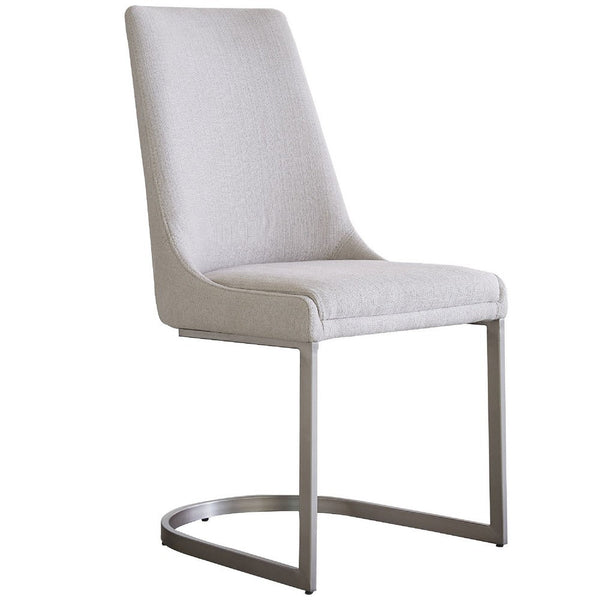 Jose 19 Inch Upholstered Dining Chair, Metal Base, Set of 2, Heather Gray - BM274155