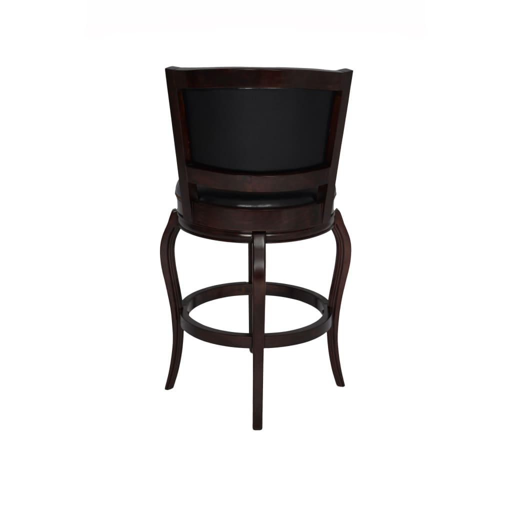 Hugo 29 Inch Swivel Barstool, Wood, Open Rolled Arms, Black - BM274303