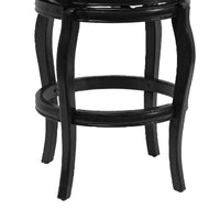 Hugo 29 Inch Swivel Barstool, Wood, Open Rolled Arms, Black - BM274303