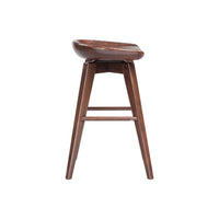 Esme 24 Inch Swivel Counter Stool, Contour Seat, Wood, Tapered Legs, Brown - BM274304