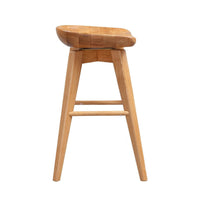 Esme 24 Inch Swivel Counter Stool with Contour Seat, Wood, Natural Brown - BM274308