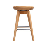 Esme 24 Inch Swivel Counter Stool with Contour Seat, Wood, Natural Brown - BM274308