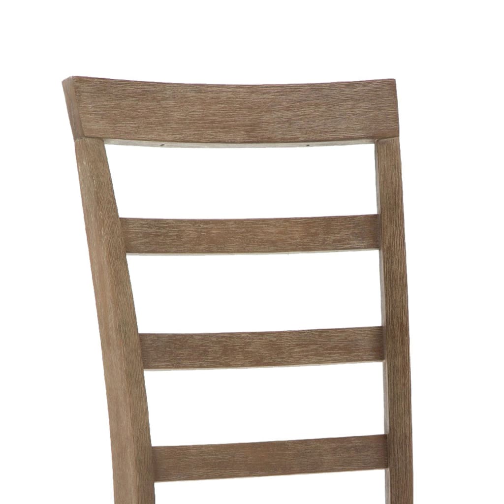 Moe 18 Inch Wood Dining Chair, Ladder Back, Set of 2, Brushed Brown - BM274319