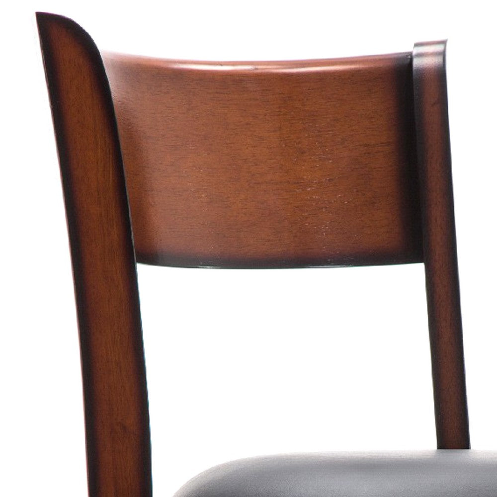 Pal 29 Inch Swivel Bar Stool, Solid Wood, Rich Bonded Leather, Brown - BM274338