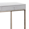 47 Inch Desk Console Table, 2 Drawers, Metal Frame, White, Gold - BM274608