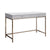 47 Inch Desk Console Table, 2 Drawers, Metal Frame, White, Gold - BM274608