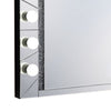 Zaff 32 Inch Lighted Wall Mirror, 12 Bulb Sockets, Faux Diamond Trim,Silver - BM274651