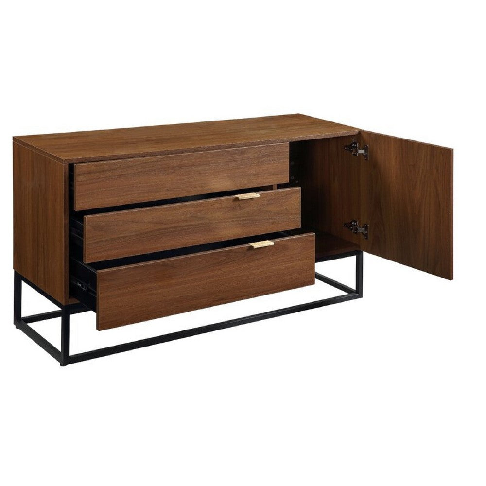 Lyla 47 Inch Wood Console Sideboard Table, 3 Drawer, Cabinet, Brown - BM274657