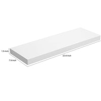 24 Inch Wood Wall Mounted Floating Shelf, Rectangular, White - BM275038