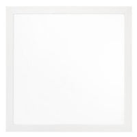 40 Inch Wall Mirror, Sleek Square Wood Frame, White - BM275059