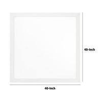 40 Inch Wall Mirror, Sleek Square Wood Frame, White - BM275059