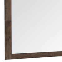 41 Inch Wood Portrait Mirror, Beveled Trim Top, Wood Grain, Oak Brown - BM275062