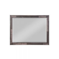 48 Inch Wood Mirror, Landscape, Beveled, Rustic Brown - BM275064