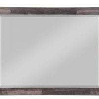 48 Inch Wood Mirror, Landscape, Beveled, Rustic Brown - BM275064