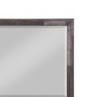 48 Inch Wood Mirror, Landscape, Beveled, Rustic Brown - BM275064