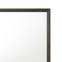 45 Inch Solid Wood Mirror, Rectangular, Landscape, Rustic Gray - BM275077