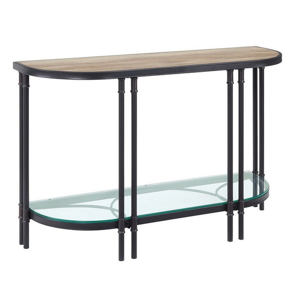 Ley 47 Inch Wood Sideboard Console Sofa Table, Industrial Design, Oak - BM276292