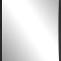 30 Inch Wood Rectangular Wall Mirror, Rounded Corners, Black - BM276682