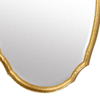 36 Inch Wood Wall Mirror, Oval Shape, Concave Surface, Gold - BM276685