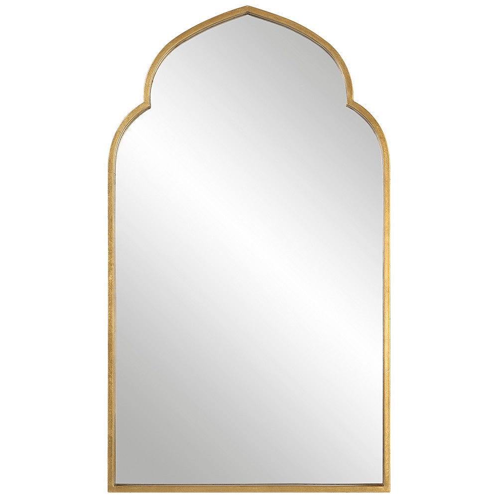 Benjara 38 Inch Wood Wall Mirror, Moroccan Style, Antique