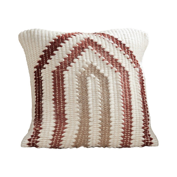 18 Inch Decorative Throw Pillow Cover, Knitted Geometric Pattern, White - BM276710