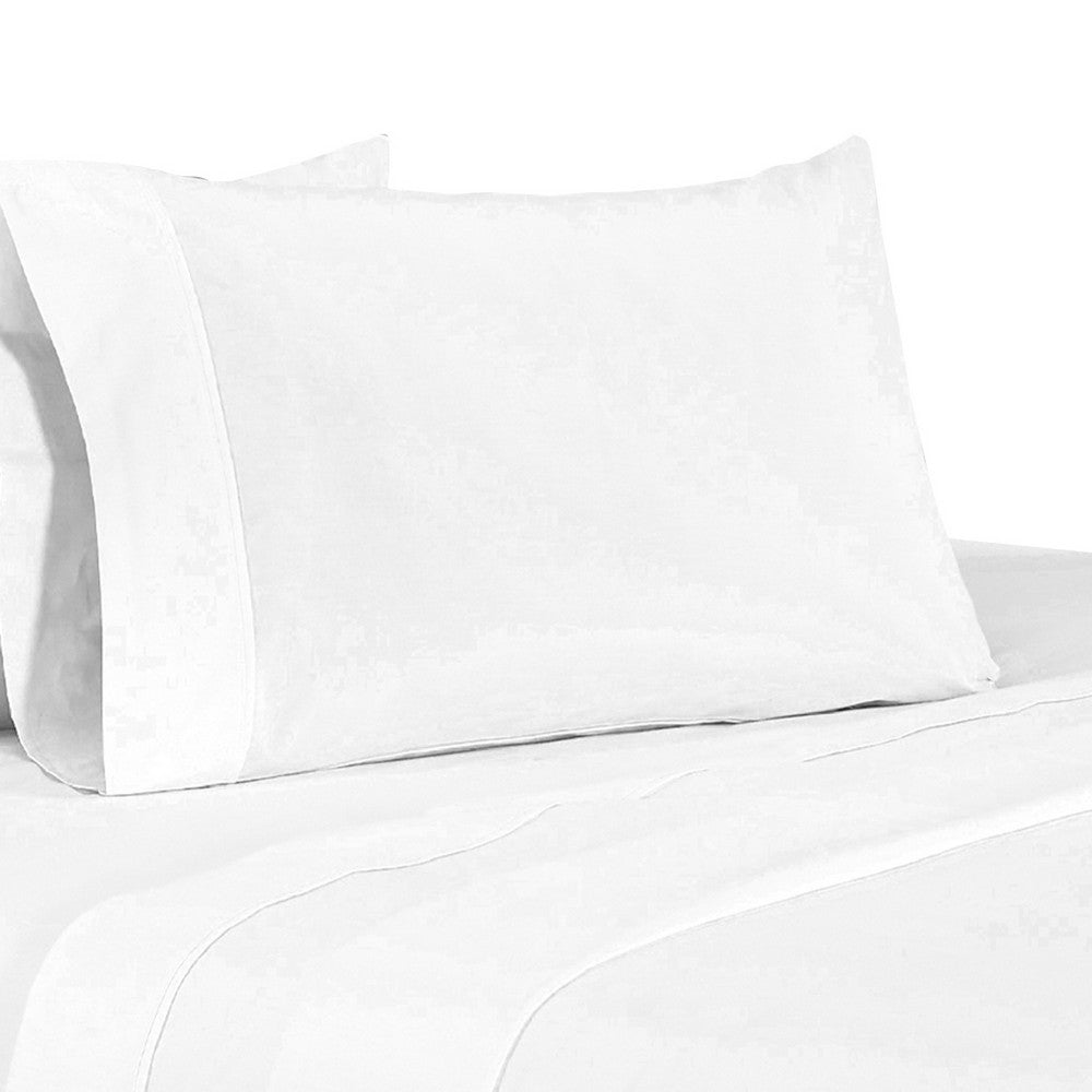 Matt 4 Piece California King Bed Sheet Set, Soft Organic Cotton, White - BM276835