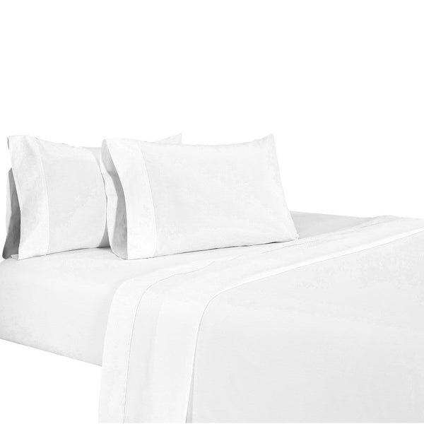 Matt 4 Piece California King Bed Sheet Set, Soft Organic Cotton, White - BM276835