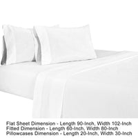 Matt 4 Piece Queen Bed Sheet Set, Soft Organic Cotton, White - BM276838