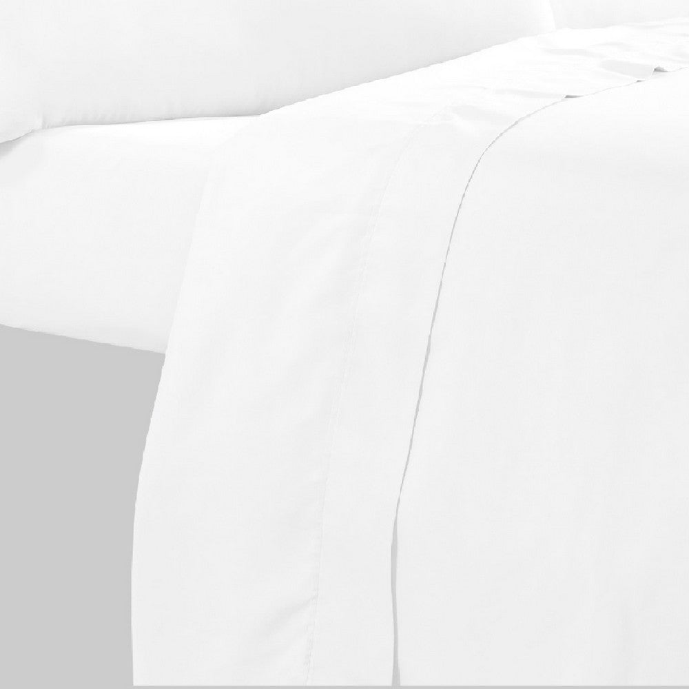 Minka 4 Piece Twin Bed Sheet Set, Soft Antimicrobial Microfiber, White - BM276840