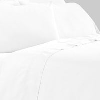 Minka 6 Piece California King Bed Sheet Set, Soft Microfiber, White - BM276844