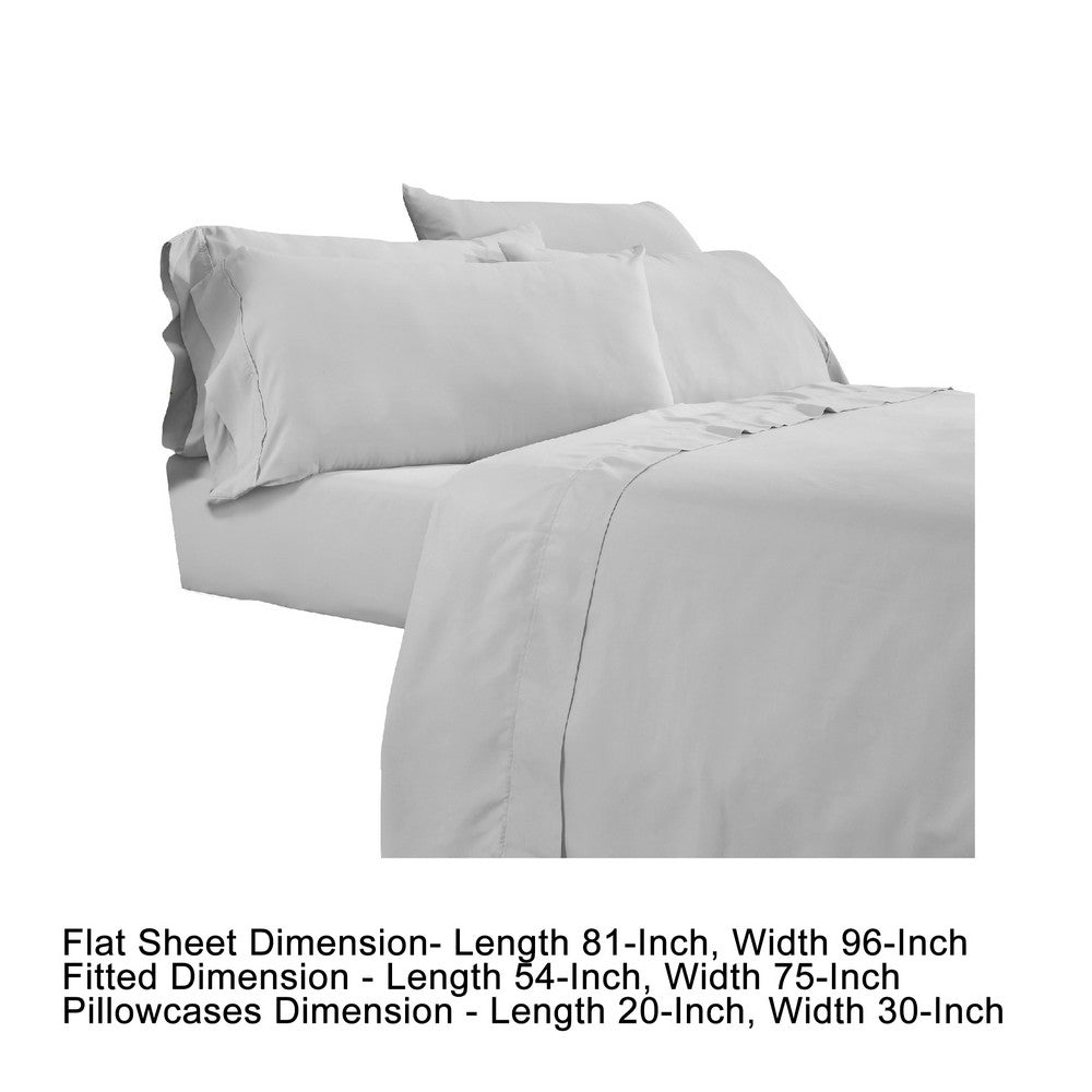 Minka 6 Piece Full Bed Sheet Set, Soft Antimicrobial Microfiber, Gray - BM276846